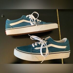 Vans Enamel Blue Sneakers / Size 6 Men, 7.5 Women / VGUC